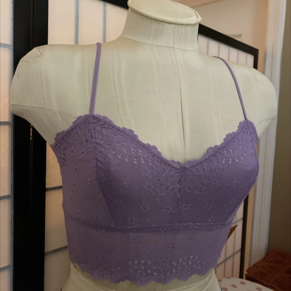 b. Tempt'd Lavender Lace Bralette NWOT - Picture 2 of 7